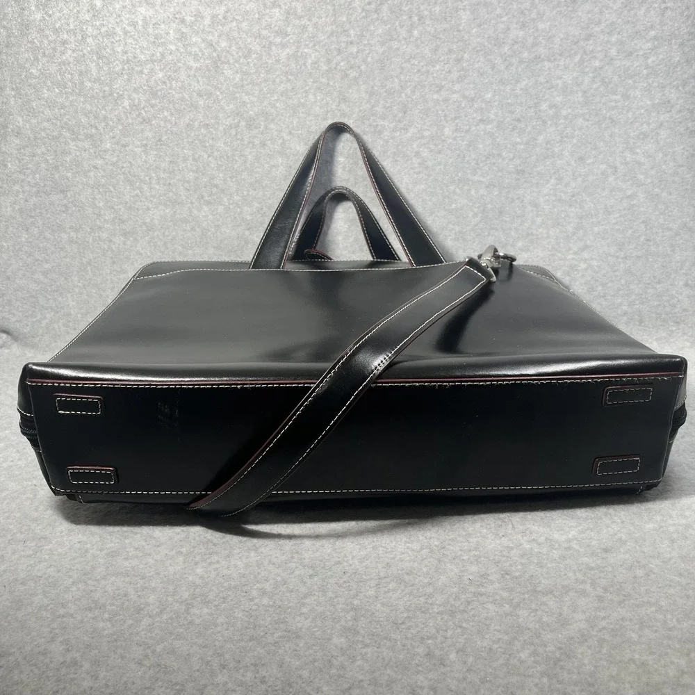 Laptop Briefcase Bag Faux Leather Large‎ Crossbody Strap Organizer Career Travel
